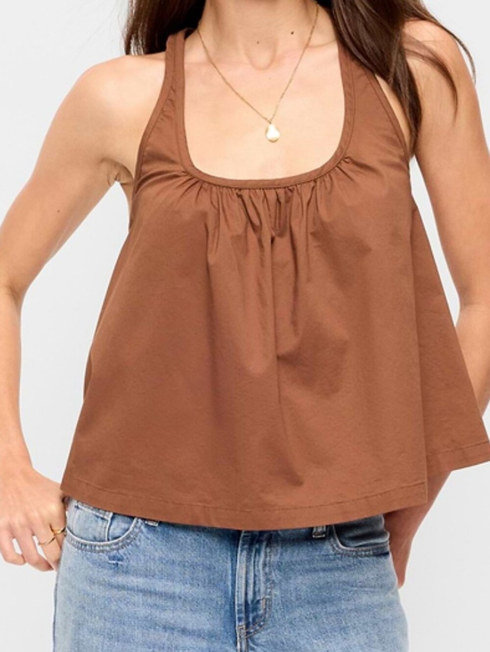 Old Navy Brown Scoop Neck Women’s Trapeze Tank Top